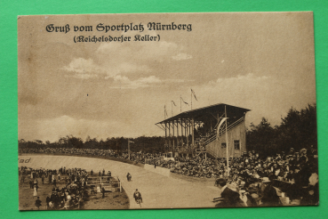 AK Nürnberg / 1914 / Gruss vom Sportplatz / Reichelsdorfer Keller / Tribüne Zuschauer Fahrrad Rennen